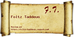 Foltz Taddeus névjegykártya
